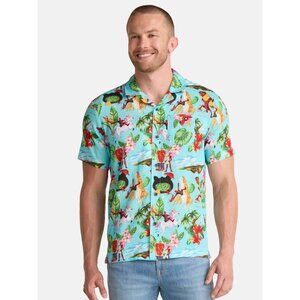 Deadpool Men's Graphic Button Up Shirt, Size LARGE NEW